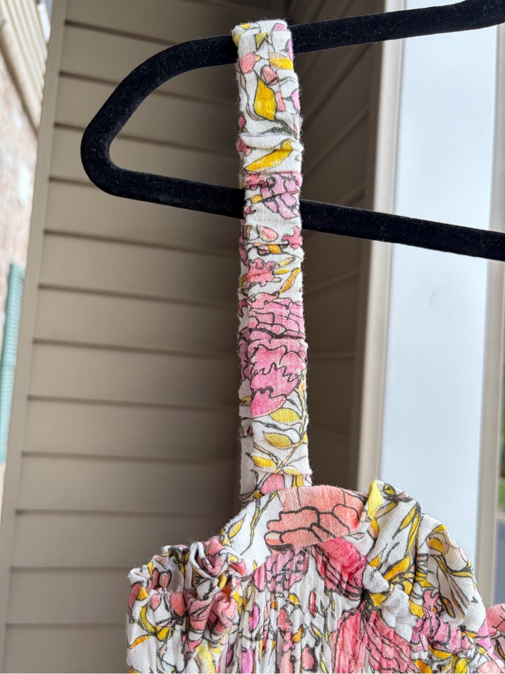 🆕💖 Abbey Glass XL Floral Linen Blend Smocked Maxi Dress Cottagecore Sundress - Picture 14 of 17